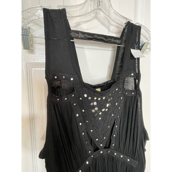 Free People Embellished Mirror Jeweled Jewel Ornate Exotic Blouse Top NWT - Picture 6 of 16